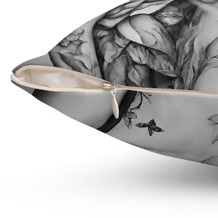 ROSE FLOWERED WOMAN Decorative Pillow