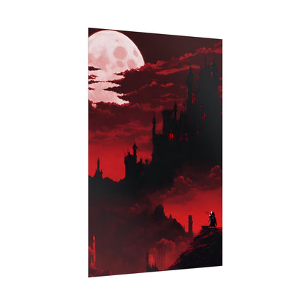 Castlevania Simon Belmont Video Game Room Inspired Wall Decor | The Cursed Night Begins Poster | Dracula Castle Vampire Night Wall Hanging