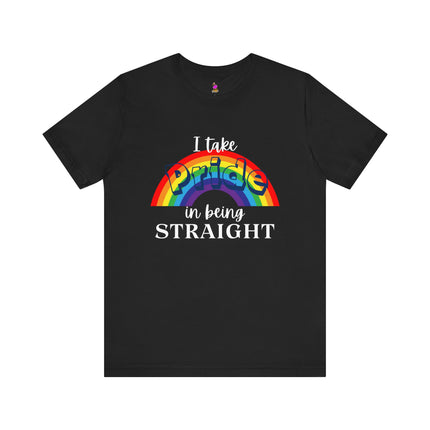 I TAKE PRIDE IN BEING STRAIGHT Funny Heterosexual Male or Female T-Shirt - Straight Pride Humor Tee