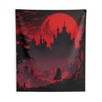 BLOODSHED & DEATH CURSE THE TOWN OF MADNESS Video Game Room Inspired Art Tapestry