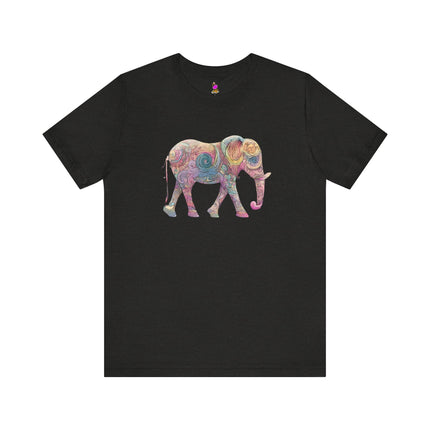 COLORFUL PATTERN ELEPHANT T-Shirt - Vibrant Animal Art Collector Tee
