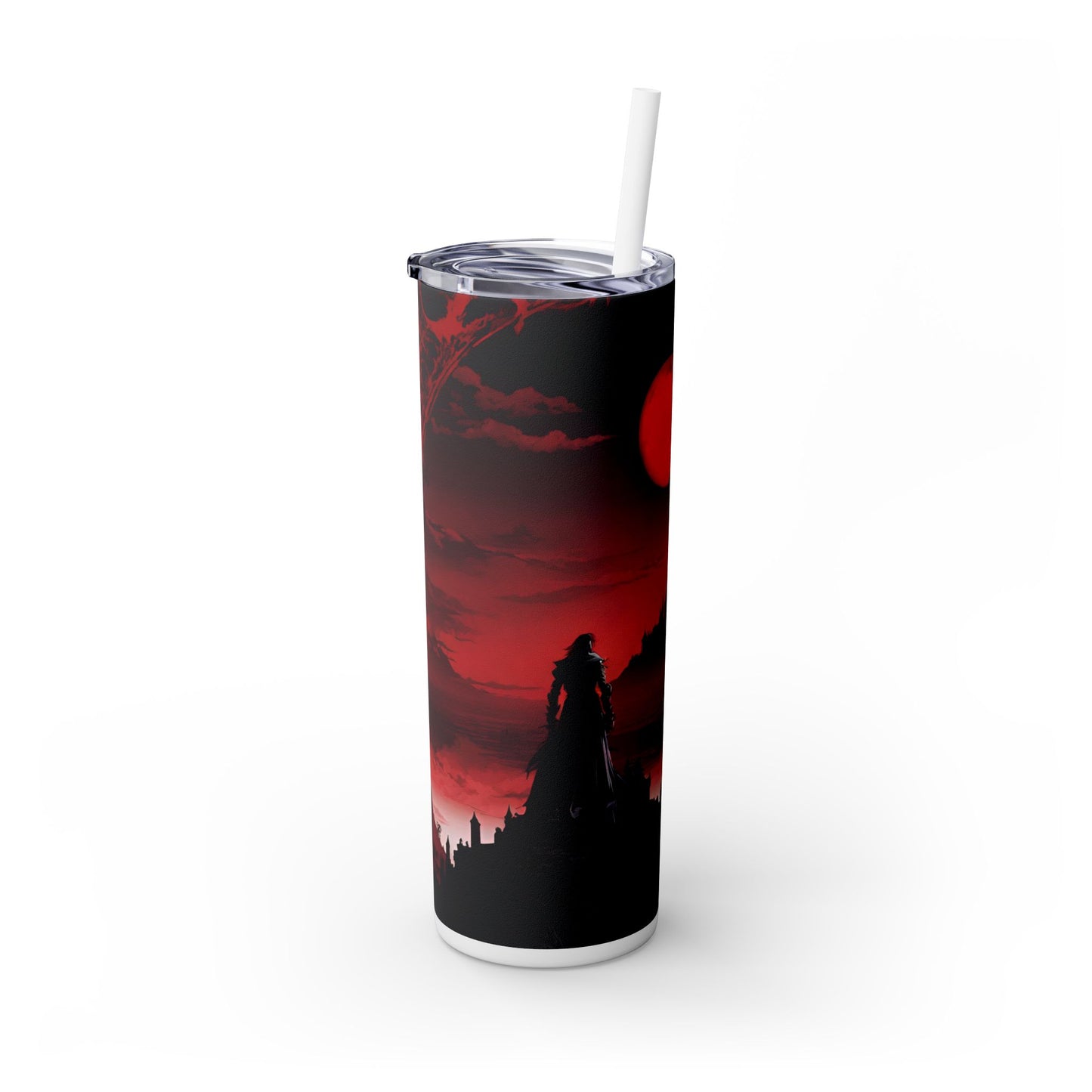 Castlevania Belmont Video Game Inspired Skinny Tumbler | What a Horrible Night to Traverse the Darkness Cup | Dracula Castle Gamer Road Gift