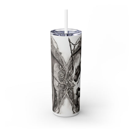 GOTHIC MEDIEVAL FLYING DRAGON Skinny Tumbler - Mutating Lizard Woman Beast Dark Fantasy Cup