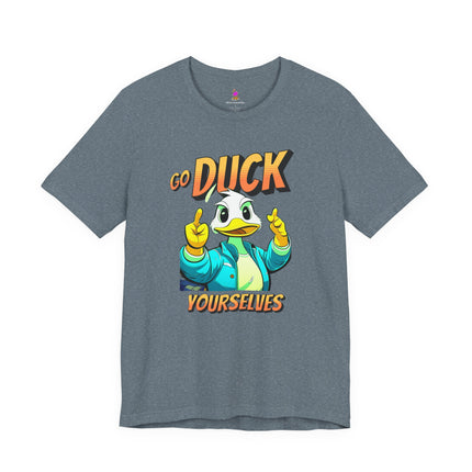 GO DUCK YOURSELVES Profane Quack T-Shirt - Funny Duck Wordplay Humor Tee
