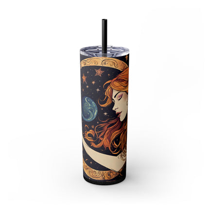 MOON SHAPING GODDESS Skinny Tumbler - Lunar Celestial Beauty Cup