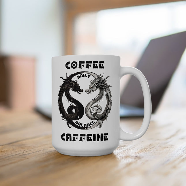 DAILY BALANCE CAFFEINE Dragon Yin Yang Coffee Mug