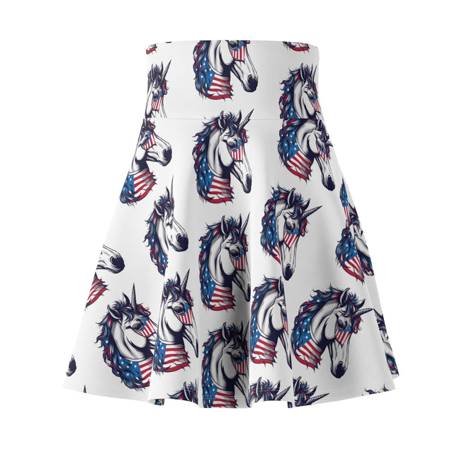Patriotic Unicorn Skater Skirt | United States America Freedom Election Voter Summer Fall Wear | Patriot Loving American Veteran Womens Gift
