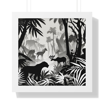 Animal Kingdom Print, Jungle Wall Decor, Wild Animal Scene, Shadow Wall Hanging, Nature Picture, Living Room Poster, Office Scenery