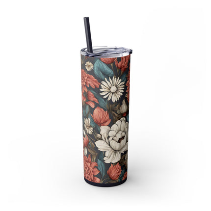 FLORAL BEAUTY Skinny Tumbler - Fitness Exercise Workout Drink Traveler