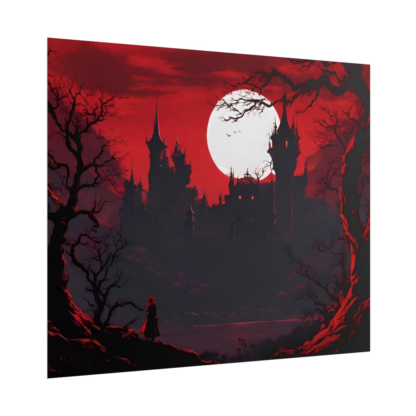 Castlevania Belmont Video Game Room Inspired Wall Decor | A Journey Into Horrid Evil Poster | Dracula Castle Vampire Night Wall Hanging