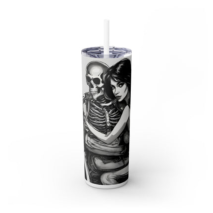 BEAUTY, BIKES AND BONES Skinny Tumbler - Dead Love Skeleton Rider Motorcycle Cup