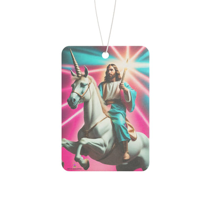 Jesus Rides Again Unicorn Car Air Freshener