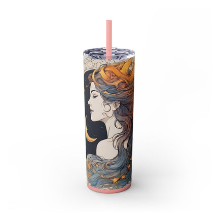 MOON GODDESS Skinny Tumbler - Celestial Astrology Beauty Night Sky Cup