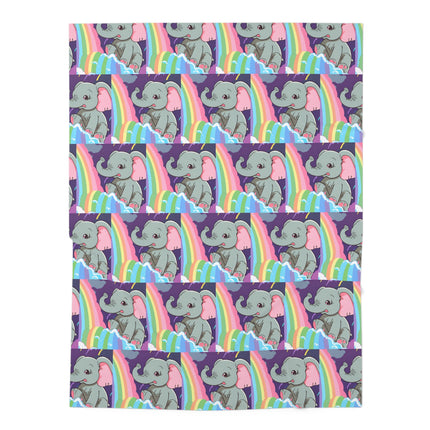 Animal Baby Swaddler, Elephant Rainbow Waterfall Changing Blanket, Cute Baby Shower Gift, Colorful Flowing Water Cartoon Infant Cover