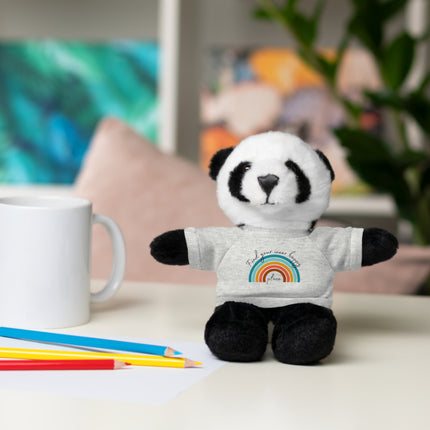 FIND YOUR INNER HAPPY PLACE Inspirational Rainbow Stuffed Animal