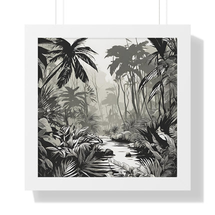 Wall Decor, Jungle Scene, Framed Wall Hanging, Black Shadow Print, Nature Scene Picture, Living Room Poster, Office Scenery
