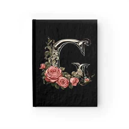 Personalized Letter G Diary | Custom Companion Journal | Hardcover Daily Life Log Black Book | Birthday, Wedding, Grandma, Grandmother Gift