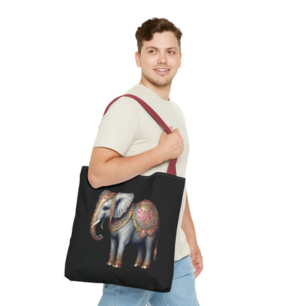 Personalized Elephant Gift Tote | Majestic Custom Grocery Bag | Jungle Lovers Office Travel Carrier | Wild Animal Business Traveler