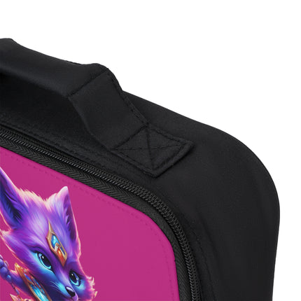 Crystal Fox Girls School Lunch Bag, Neon Violet Blue Centaur Cosmic Guardian Tote