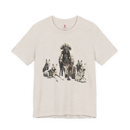 WOLF PACK MOUNTAIN CHIEF T-Shirt - Native American Wolf Wilderness Tee