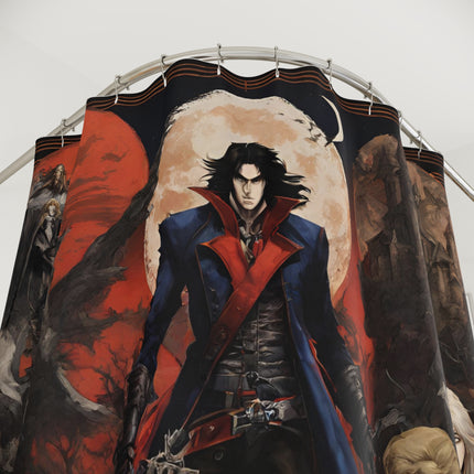 LEGENDARY FIGHTERS ALIGN AGAINST EVIL Video Game Inspired Abstract Collage Shower Curtain