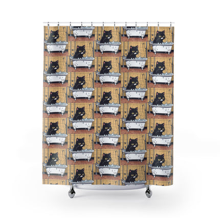 Cute Cats, Cat Bathing Shower Curtain, Cat Lovers Bathroom Decor, Gift for Her