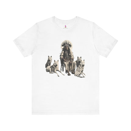 WOLF PACK MOUNTAIN CHIEF T-Shirt - Native American Wolf Wilderness Tee