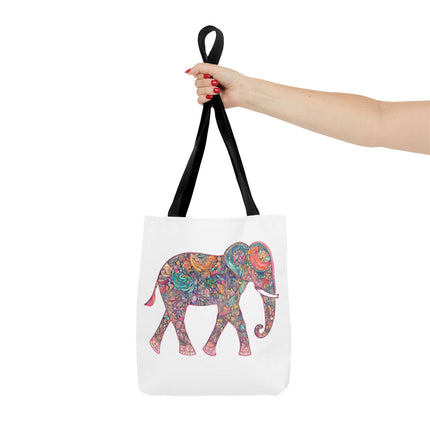 Elephant Gift Tote | Majestic Color Pattern Custom Grocery Bag | Animal Lovers Office Travel Carrier | Wild Safari Business Traveler