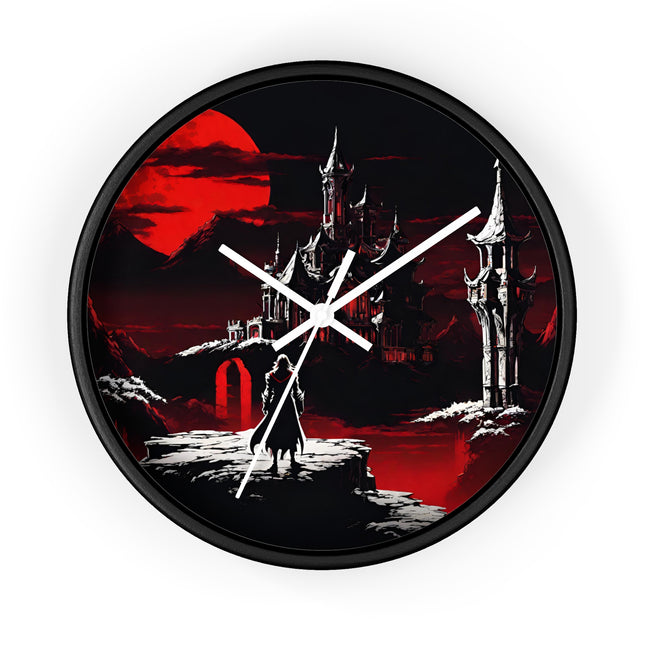 ONWARD UNTO THE WALLS OF EVIL Wall Clock - Retro Gaming Vampire Castle Decor