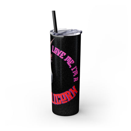 LOVE ME, I'M A REPUBLICORN Skinny Tumbler - Patriotic American Unicorn Insulated Cup