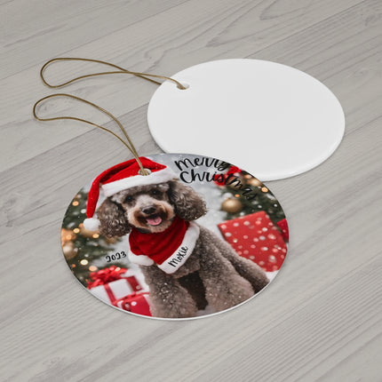 PERSONALIZED POODLE Christmas Ornament