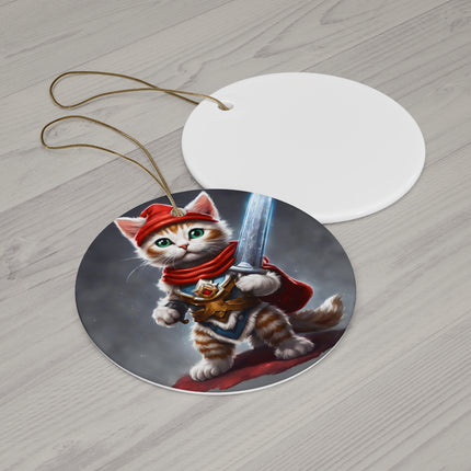 KITTEN WARRIOR Christmas Ornament