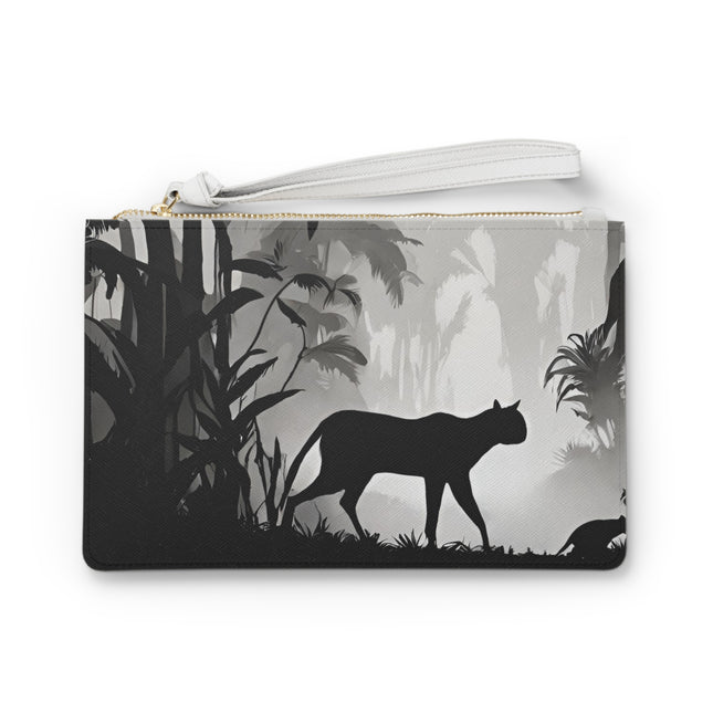 Animal Clutch Bag, Makeup Case, Cheetah Purse, Leopard Hand Bag, Jaguar Wallet, Wild Animal Leather, Shadow Jungle Clutch