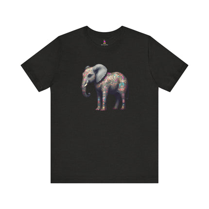 MAJESTIC FLOWER PATTERN ELEPHANT T-Shirt - Beautiful Floral Animal Art Tee