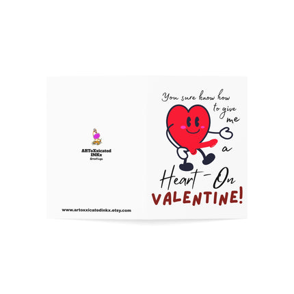 Funny Valentines Day Card For Her, Valentine Greeting Gift, Heart On Hard Erection Adult Humor Girl Wife Girlfriend and Couples Greetings