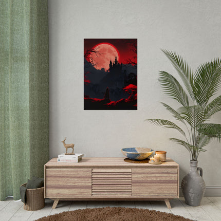 CURSED RING OF LUNAR BLOOD - Video Game Inspired Dracula Castle Poster