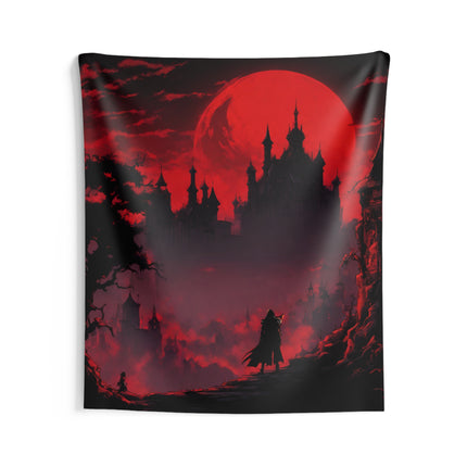 BLOODSHED & DEATH CURSE THE TOWN OF MADNESS Video Game Room Inspired Art Tapestry