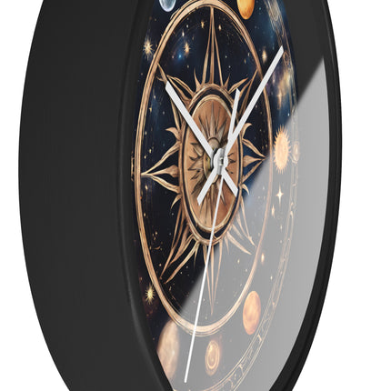 MOON PHASES SOLSTICE Wall Clock - Wiccan Lunar Cycle Pagan Decor