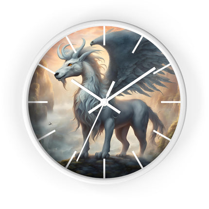 MAJESTIC MYTHS HORNED PEGASUS Wall Clock - Winged Fantasy Mythology Decor