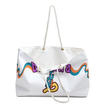 Mushroom Vibe Travel Gift | Trippy Psychedelic 70s Weekend Bag | Rainbow Hippie Overnight Carrier | Seventies Love Stoner Trendy Traveler