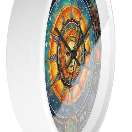 CELESTIAL COSMIC SUN Wall Clock - Galaxy Stars Astronomy Decor
