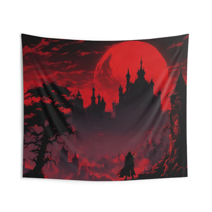 BLOODSHED & DEATH CURSE THE TOWN OF MADNESS Video Game Room Inspired Art Tapestry