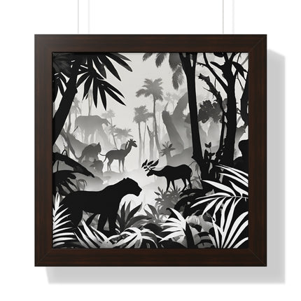 Animal Kingdom Print, Jungle Wall Decor, Wild Animal Scene, Shadow Wall Hanging, Nature Picture, Living Room Poster, Office Scenery