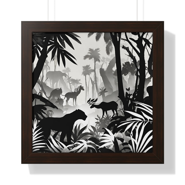 Animal Kingdom Print, Jungle Wall Decor, Wild Animal Scene, Shadow Wall Hanging, Nature Picture, Living Room Poster, Office Scenery