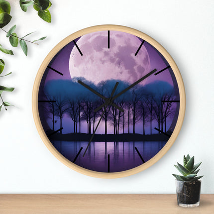 TRANQUILITY UNDER THE VIOLET MOON Wall Clock