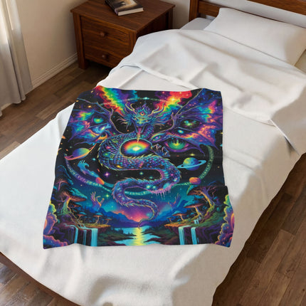 TRIPPY DRAGON KEEPER Psychedelic Blanket