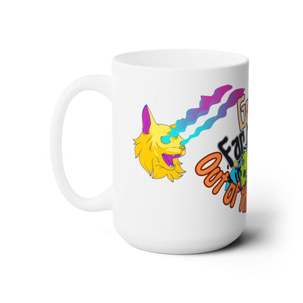 70s Groovy Coffee Cup | Trippy Psychedelic Alien Spaceship UFO Mug | Colorful Rainbow Gift | Weird Stoner Galaxy Cat Flower Teacher Gift