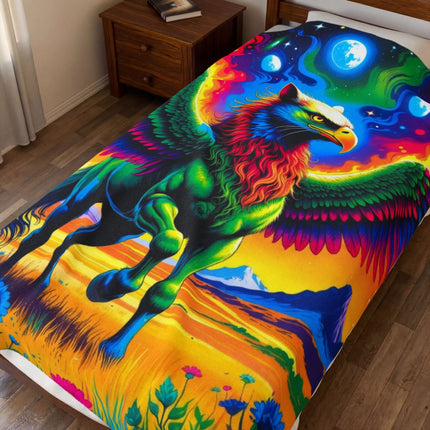 PSYCHEDELIC PHOENIXEAGLION Trippy Lush Blanket