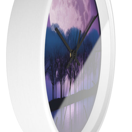 TRANQUILITY UNDER THE VIOLET MOON Wall Clock