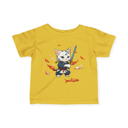 KOI SAMURAI KITTEN T-Shirt - Cute Japanese Cat Warrior Infant Tee